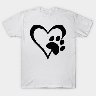 Dog Heart Dog Paw Dog Mom Dog Mama T-Shirt